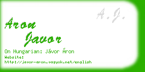 aron javor business card